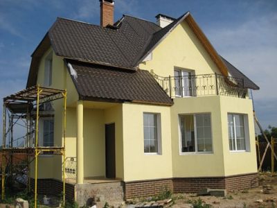 Отделка фасада минеральной штукатуркой